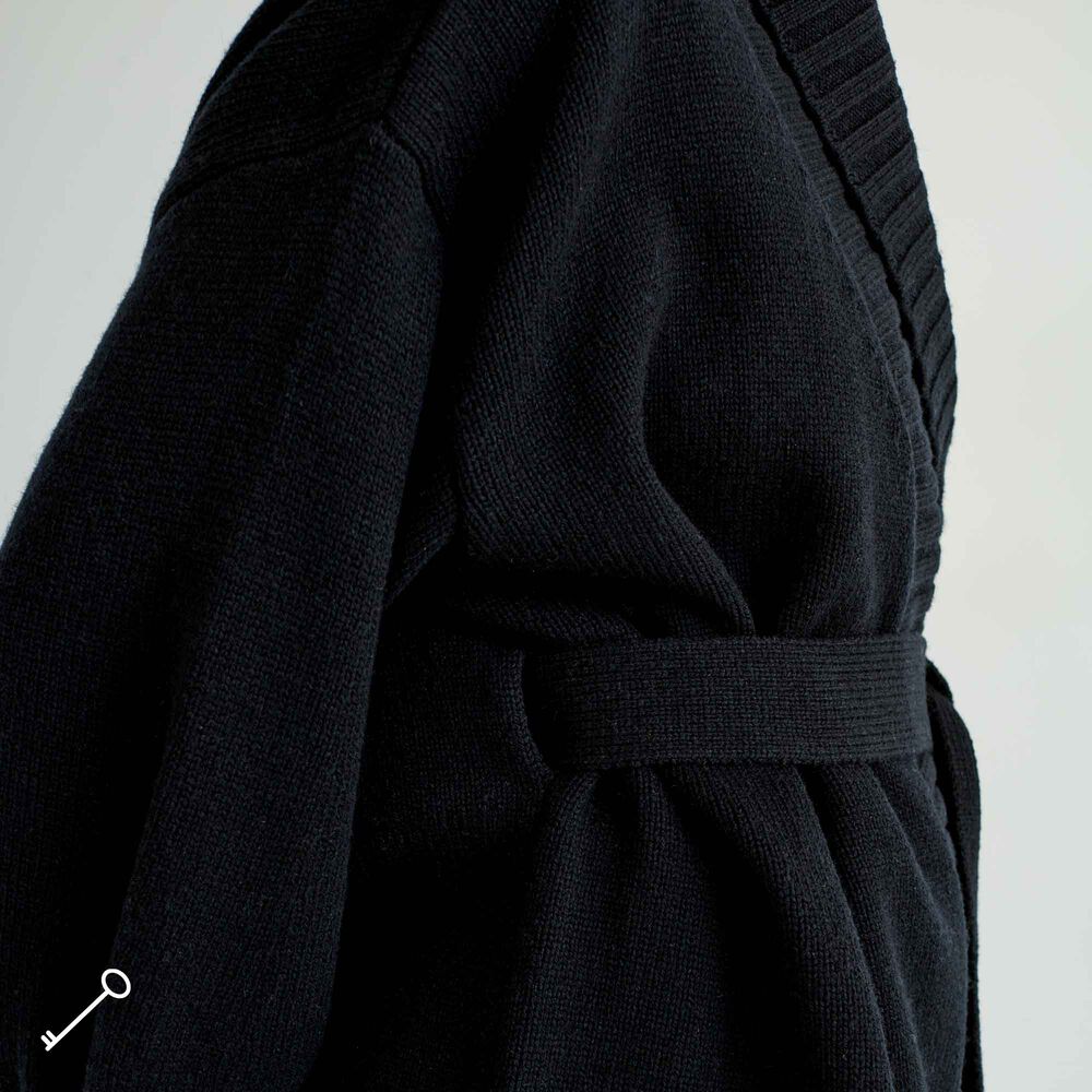 Loungewear Jakke merinoull, black, hi-res