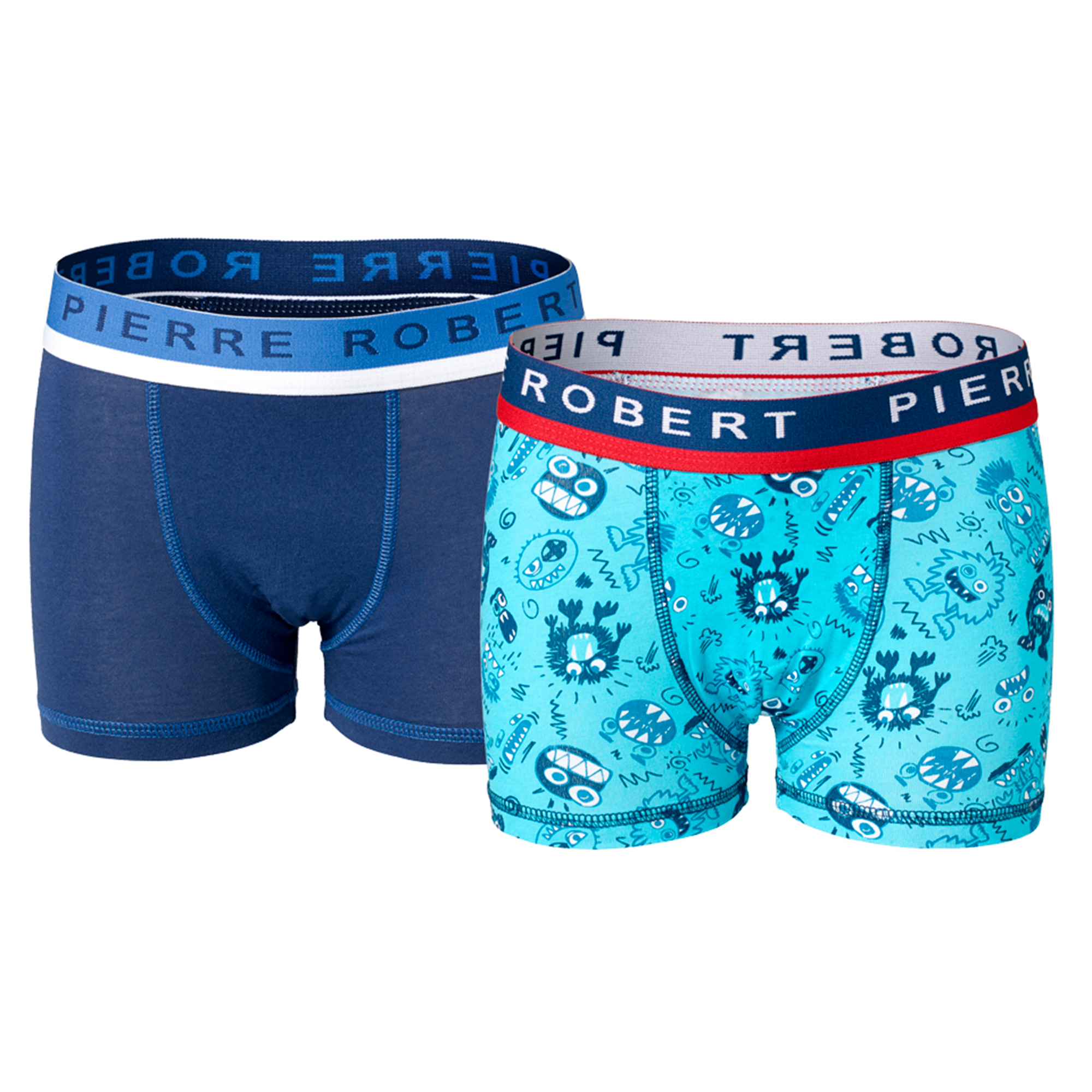 Poikien puuvillabokserit Turquoise & Navy 2-pack, turq - navy pattern and navy, hi-res